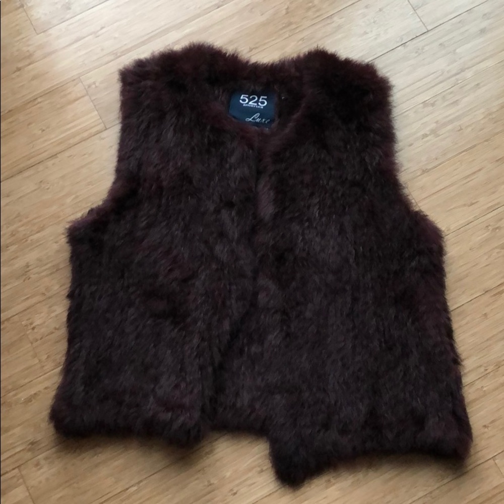 525 America 100% Real Rabbit Fur Vest Size Medium